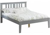4ft Small Double Grey pine wood shaker style Kingston bed frame 2